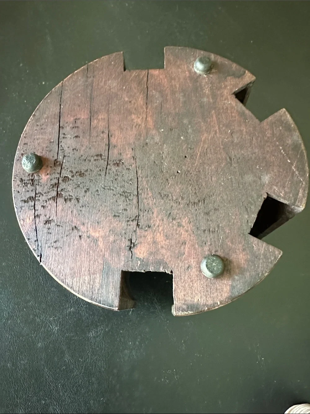 Vintage Dark Wood Caddy with Cardboard Poker Chips